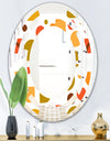 Abstract Retro Geometric I - Modern Round or Oval Wall Mirror - Space