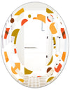 Abstract Retro Geometric I - Modern Round or Oval Wall Mirror - Space