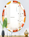 Abstract Retro Geometric I - Modern Round or Oval Wall Mirror - Triple C