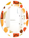 Abstract Retro Geometric I - Modern Round or Oval Wall Mirror - Triple C