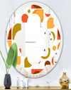 Abstract Retro Geometric I - Modern Round or Oval Wall Mirror - Quatrefoil