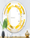 Abstract Retro Geometric IV - Modern Round or Oval Wall Mirror - Space