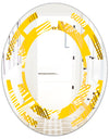 Abstract Retro Geometric IV - Modern Round or Oval Wall Mirror - Space