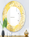 Abstract Retro Geometric IV - Modern Round or Oval Wall Mirror - Wave