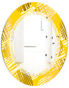 Abstract Retro Geometric IV - Modern Round or Oval Wall Mirror - Triple C