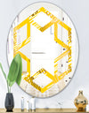 Abstract Retro Geometric IV - Modern Round or Oval Wall Mirror - Hexagon Star