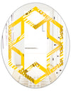 Abstract Retro Geometric IV - Modern Round or Oval Wall Mirror - Hexagon Star