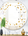 Golden Circular Pattern II - Modern Round or Oval Wall Mirror - Space