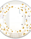 Golden Circular Pattern II - Modern Round or Oval Wall Mirror - Space