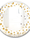 Golden Circular Pattern II - Modern Round or Oval Wall Mirror - Leaves