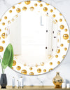 Golden Circular Pattern II - Modern Round or Oval Wall Mirror - Triple C