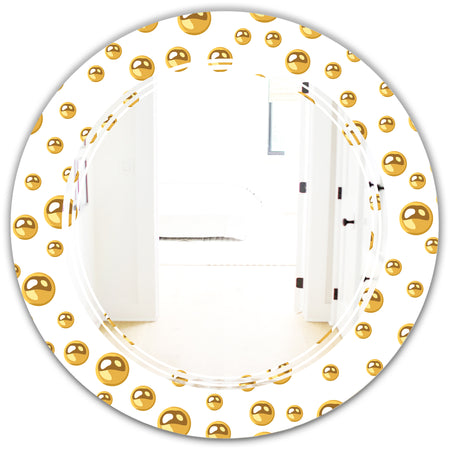 Golden Circular Pattern II - Modern Round or Oval Wall Mirror - Triple C
