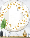 Golden Circular Pattern II - Modern Round or Oval Wall Mirror - Quatrefoil