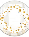 Golden Circular Pattern II - Modern Round or Oval Wall Mirror - Quatrefoil