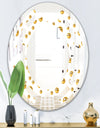 Golden Circular Pattern II - Modern Round or Oval Wall Mirror - Space