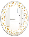 Golden Circular Pattern II - Modern Round or Oval Wall Mirror - Leaves