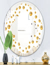 Golden Circular Pattern II - Modern Round or Oval Wall Mirror - Quatrefoil