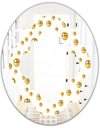 Golden Circular Pattern II - Modern Round or Oval Wall Mirror - Quatrefoil