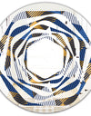 Retro Luxury Waves In Gold and Blue V - Modern Round or Oval Wall Mirror - Whirl