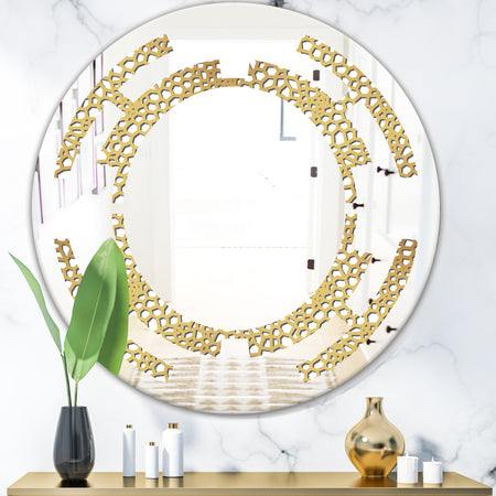 Golden Maze - Modern Round or Oval Wall Mirror - Space