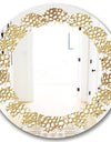 Golden Maze - Modern Round or Oval Wall Mirror - Leaves