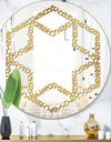 Golden Maze - Modern Round or Oval Wall Mirror - Hexagon Star