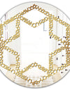Golden Maze - Modern Round or Oval Wall Mirror - Hexagon Star