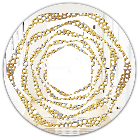 Golden Maze - Modern Round or Oval Wall Mirror - Whirl