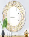 Golden Maze - Modern Round or Oval Wall Mirror - Wave