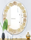 Golden Maze - Modern Round or Oval Wall Mirror - Leaves