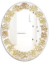 Golden Maze - Modern Round or Oval Wall Mirror - Leaves