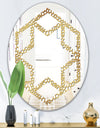 Golden Maze - Modern Round or Oval Wall Mirror - Hexagon Star