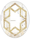 Golden Maze - Modern Round or Oval Wall Mirror - Hexagon Star