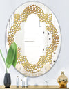 Golden Maze - Modern Round or Oval Wall Mirror - Quatrefoil