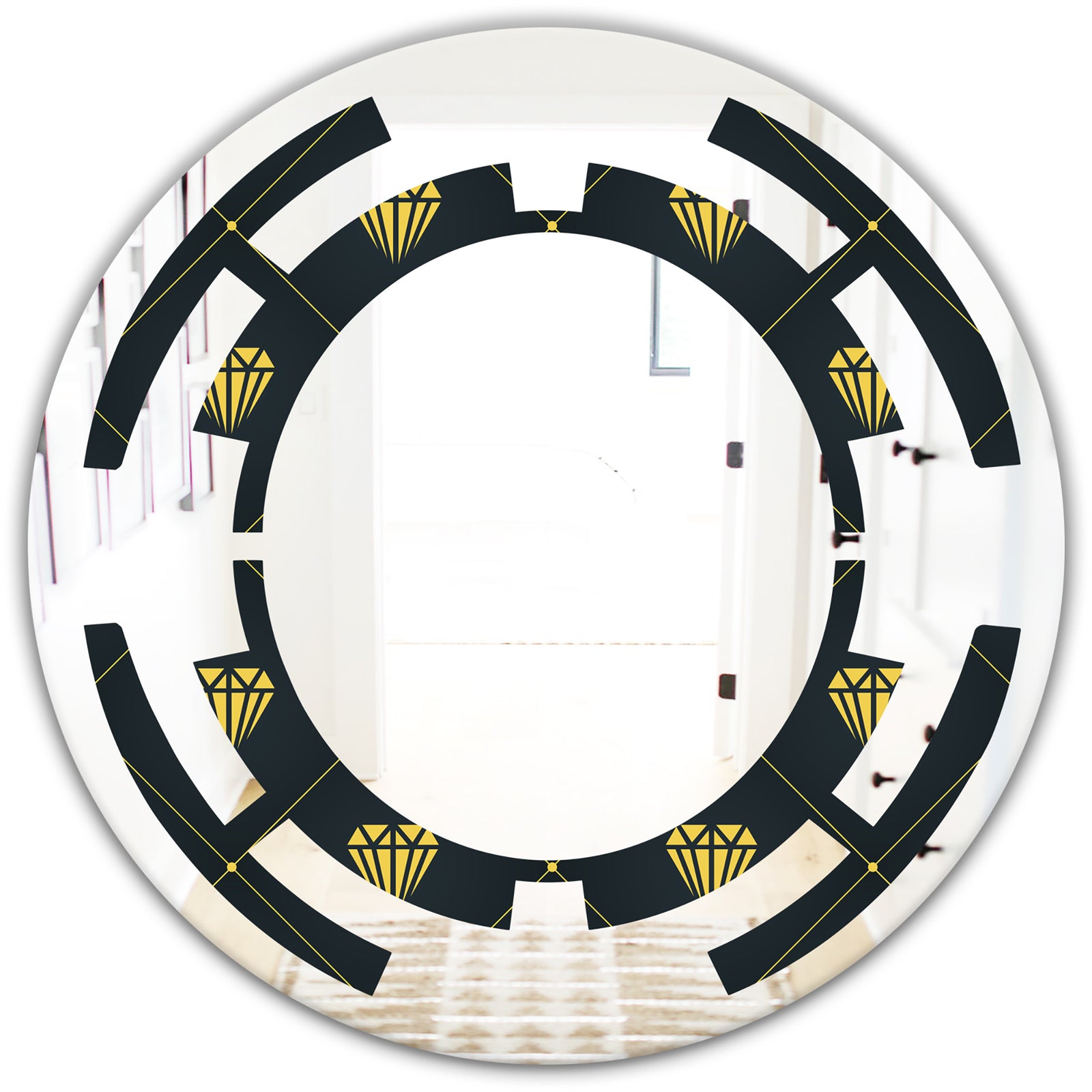 Golden Heart Design - Modern Round or Oval Wall Mirror - Space