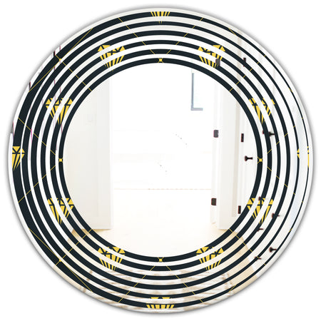 Golden Heart Design - Modern Round or Oval Wall Mirror - Wave