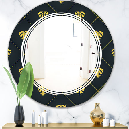 Golden Heart Design - Modern Round or Oval Wall Mirror - Triple C