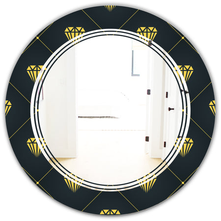 Golden Heart Design - Modern Round or Oval Wall Mirror - Triple C