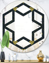 Golden Heart Design - Modern Round or Oval Wall Mirror - Hexagon Star