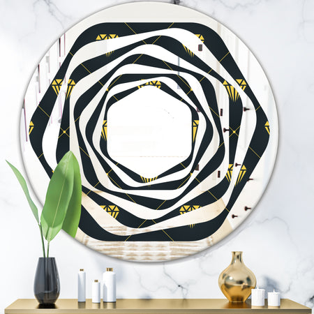 Golden Heart Design - Modern Round or Oval Wall Mirror - Whirl