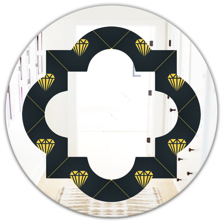 Golden Heart Design - Modern Round or Oval Wall Mirror - Quatrefoil