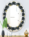 Golden Heart Design - Modern Round or Oval Wall Mirror - Leaves