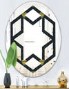 Golden Heart Design - Modern Round or Oval Wall Mirror - Hexagon Star