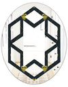 Golden Heart Design - Modern Round or Oval Wall Mirror - Hexagon Star