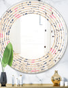 Retro Botanical Pattern X - Modern Round or Oval Wall Mirror - Wave