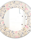 Retro Botanical Pattern X - Modern Round or Oval Wall Mirror - Wave