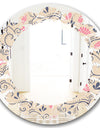 Retro Botanical Pattern X - Modern Round or Oval Wall Mirror - Leaves