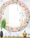 Retro Botanical Pattern X - Modern Round or Oval Wall Mirror - Triple C