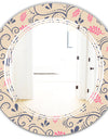 Retro Botanical Pattern X - Modern Round or Oval Wall Mirror - Triple C