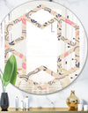 Retro Botanical Pattern X - Modern Round or Oval Wall Mirror - Hexagon Star